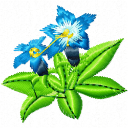 Flowers And Tree Embroidery Design 2